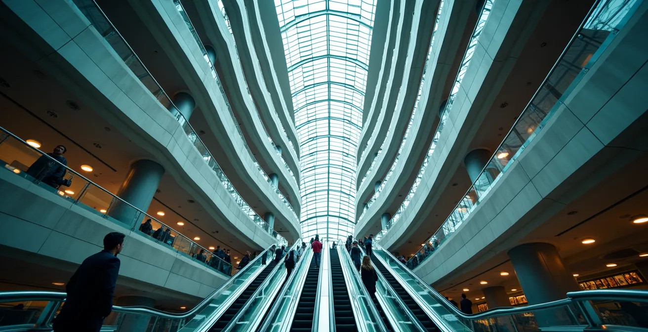 Architektonische Linienführung mit Fibonacci-Spirale am Berliner Hauptbahnhof