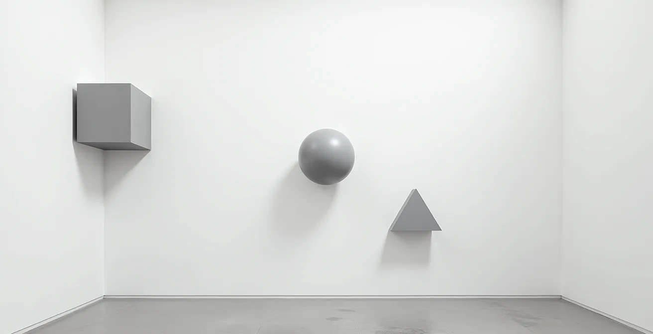 Minimalistische Darstellung der visuellen Hierarchie durch Größenabstufung