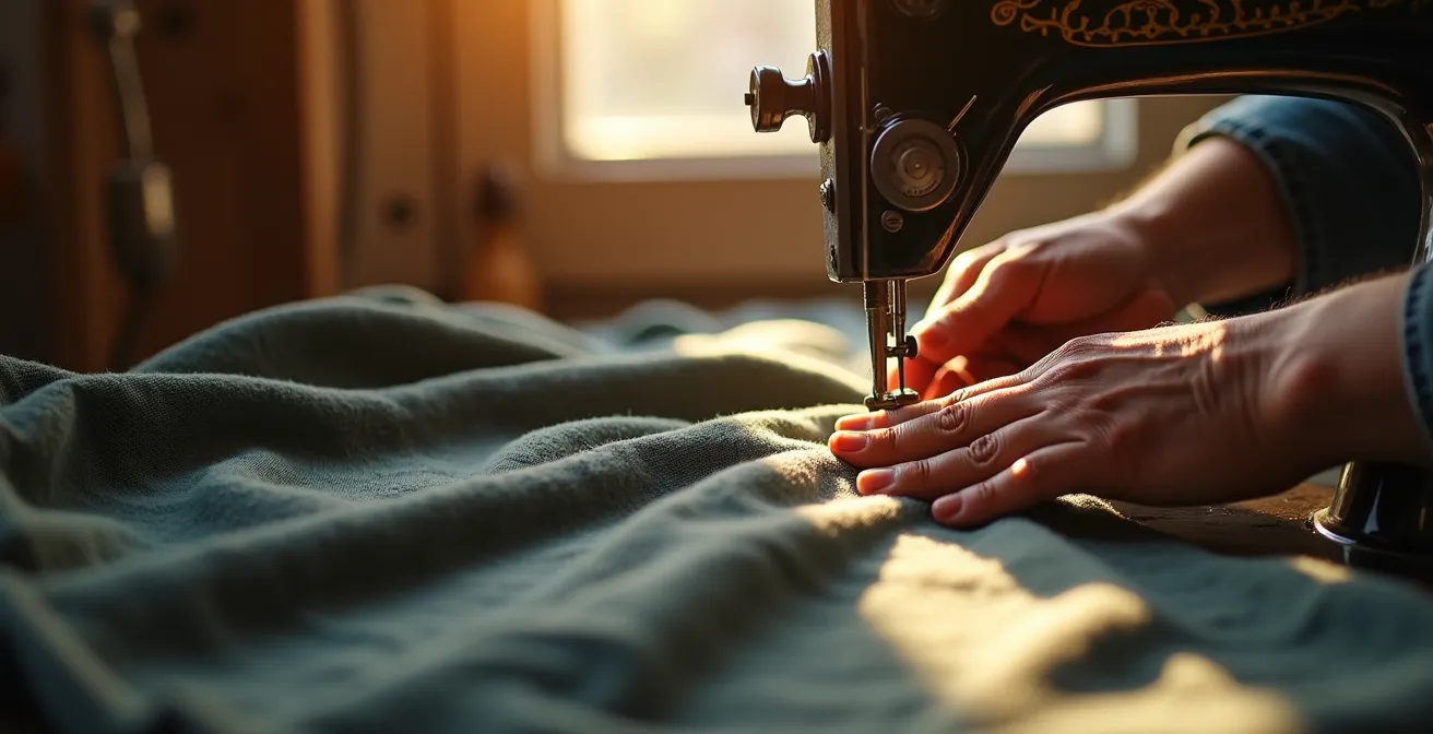 Detailaufnahme hochwertiger Nähte im Vergleich zu Fast Fashion