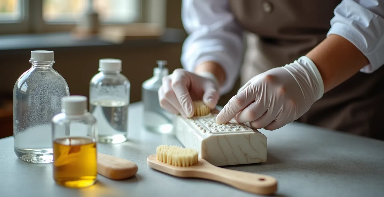 Professionelle Reinigungswerkzeuge für verschiedene Skulpturmaterialien