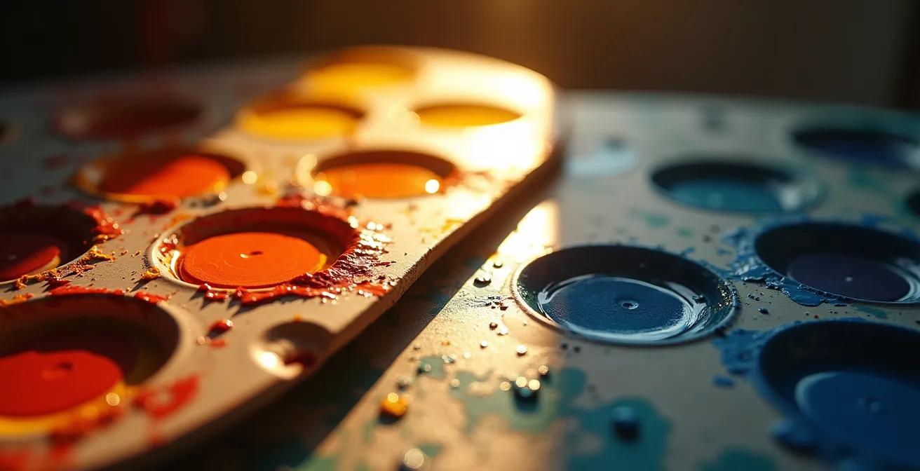 Professionelle Beleuchtung mit Tageslichtlampen im Künstleratelier