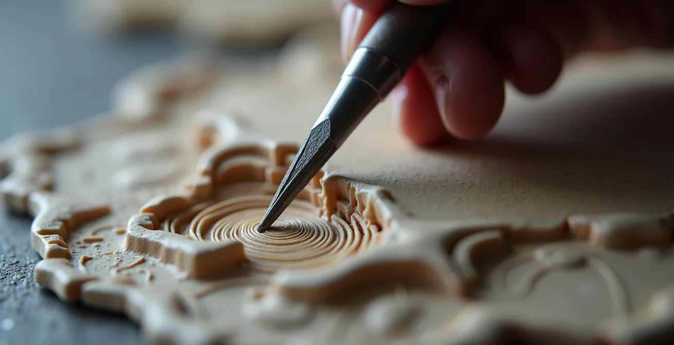 Makroaufnahme von digitalen Sculpting-Werkzeugspitzen in Aktion